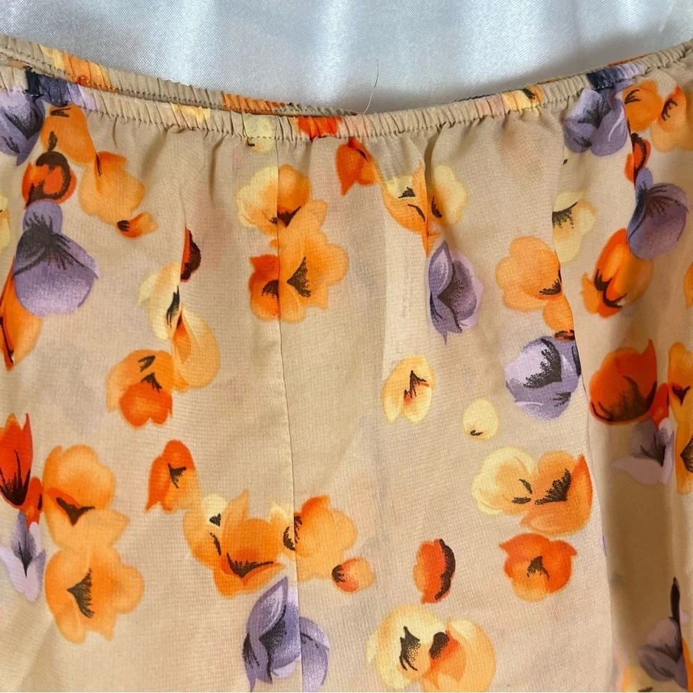 Stars Above Yellow Floral Sheer Lounge Shorts Cottage Luxe Boho Sleepwear Large